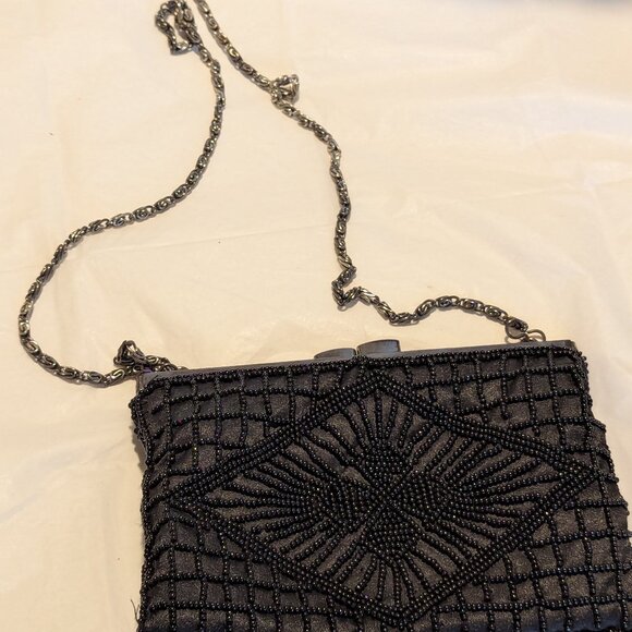Party Dance Cross over Beaded bag Black Cocktail Elegant and can fit your cell - Picture 3 of 9